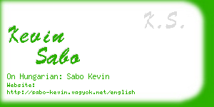 kevin sabo business card